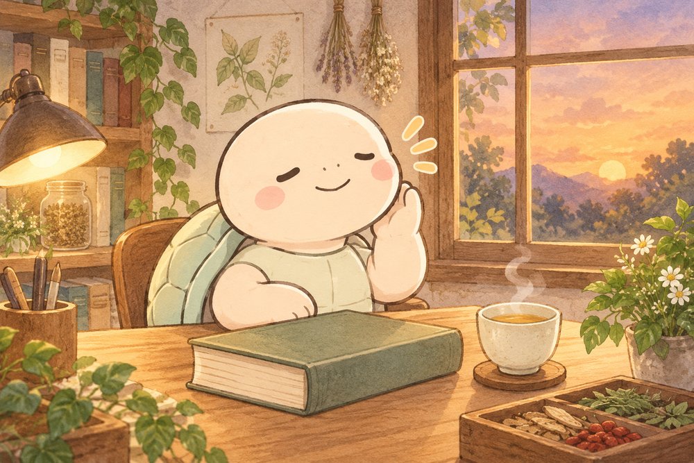 耳に手を当ててじっくり話を聞く亀のナビ助